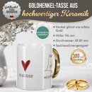 Tasse mit Goldhenkel zur Silberhochzeit - 25 Jahre Unsere...