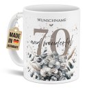Tasse zum 70. Geburtstag - Wonderful - Matt wei&szlig;