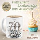 Tasse zum 70. Geburtstag - Wonderful - Matt wei&szlig;