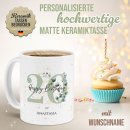 Tasse zum 20. Geburtstag - Happy Birthday - Matt wei&szlig;