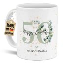 Tasse zum 50. Geburtstag - Happy Birthday - Matt wei&szlig;