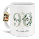 Tasse zum 90. Geburtstag - Happy Birthday - Matt wei&szlig;