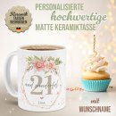 Tasse zum 21. Geburtstag - Wonderful mit Kranz - Matt...