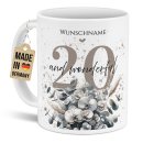 Tasse zum 20. Geburtstag - Wonderful - Matt wei&szlig;
