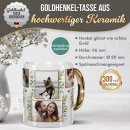 Personalisierte Tasse mit Goldhenkel - Fotocollage mit 8...