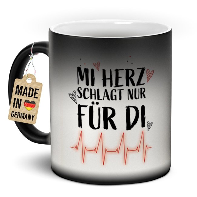 Magic Mug Zaubertasse - Mi Herz schlagt nur f&uuml;r di