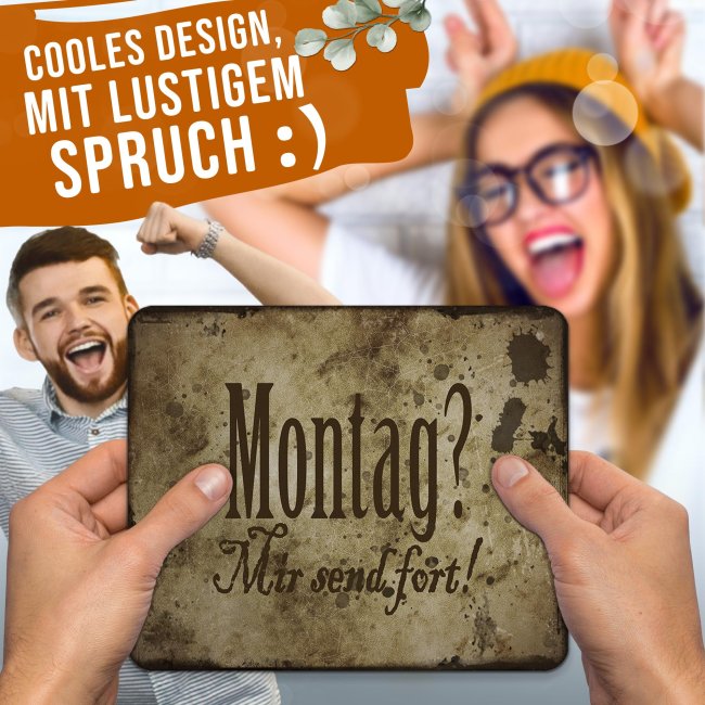 Mousepad mit Spruch - Montag - vintage