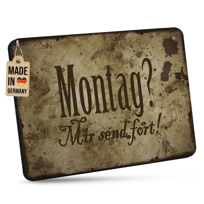 Mousepad mit Spruch - Montag - vintage
