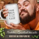 Bierkrug mit Spruch - A halbr Balla isch nausgschmissas...