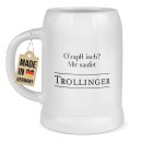 Bierkrug mit Spruch - O zapft isch? Mir saufet - Keramik