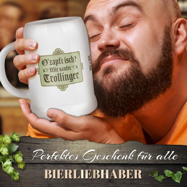 Bierkrug mit Spruch - O zapft isch_Plakat OnDemand