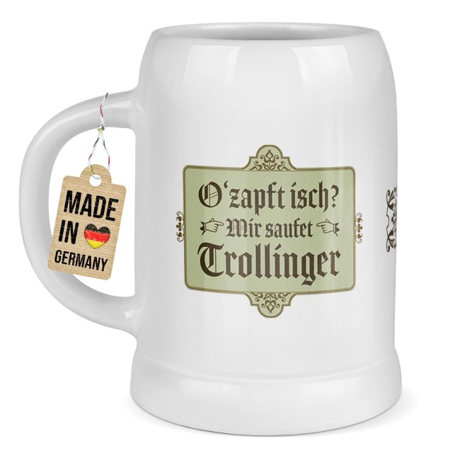 Bierkrug mit Spruch - O zapft isch_Plakat OnDemand