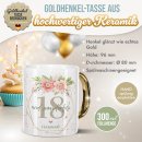 Tasse mit Goldhenkel zum 18. Geburtstag - Mit Name -...