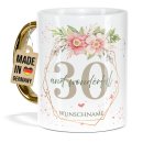 Tasse mit Goldhenkel zum 30. Geburtstag - Mit Name -...