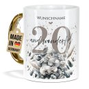Tasse mit Goldhenkel zum 20. Geburtstag - Mit Name -...