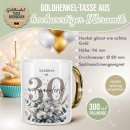 Tasse mit Goldhenkel zum 30. Geburtstag - Mit Name -...