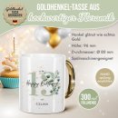 Tasse mit Goldhenkel zum 13. Geburtstag - Mit Name -...
