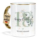 Tasse zum 18. Geburtstag - Mit Name - Happy Birthday -...