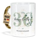 Tasse mit Goldhenkel zum 30. Geburtstag - Mit Name -...