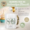 Tasse mit Goldhenkel zum 80. Geburtstag - Mit Name -...