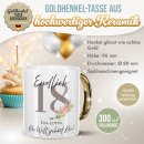 Tasse mit Goldhenkel zum 18. Geburtstag - Mit Name - Die...