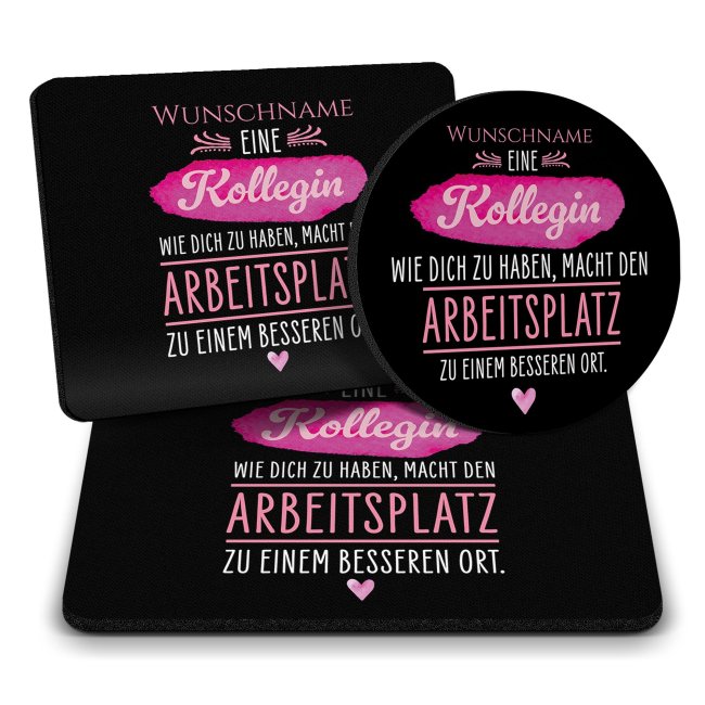 B&uuml;ro Mousepad mit Name - Kollegin macht den Arbeitsplatz zu einem besseren Ort