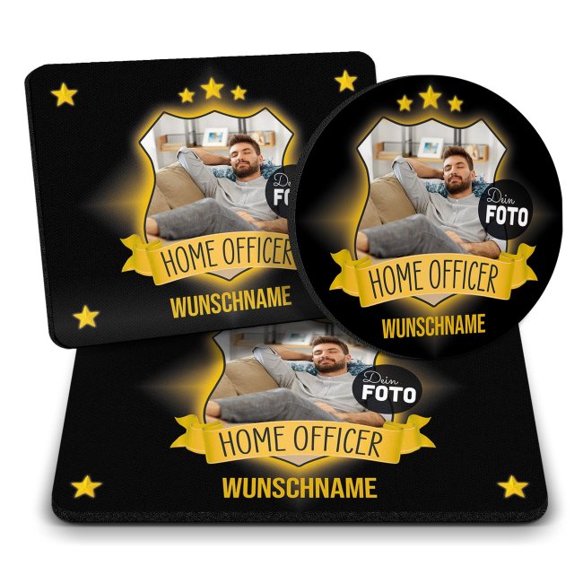 B&uuml;ro Mousepad mit Foto &amp; Name - Home Officer