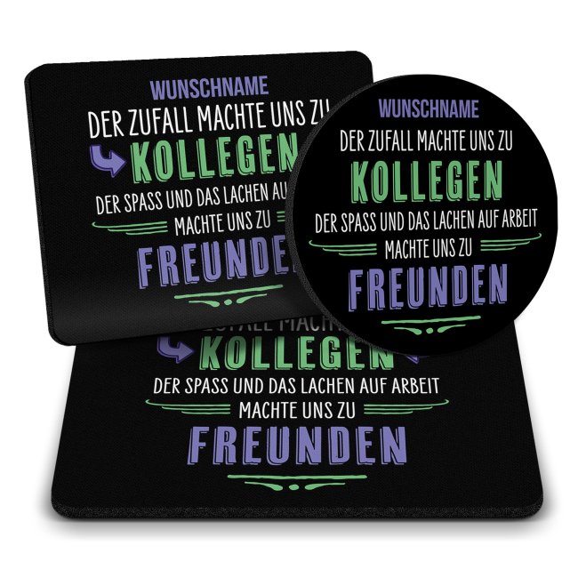B&uuml;ro Mousepad mit Name - Zufall machte uns zu Kollegen