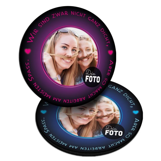 B&uuml;ro Mousepad mit Foto - Nicht ganz dicht so macht arbeiten Spass - Rund