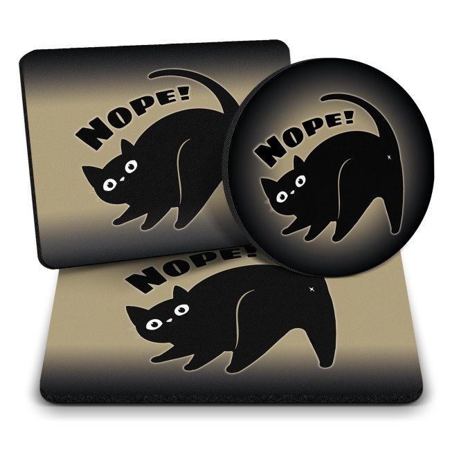 B&uuml;ro Mousepad mit Spruch - Nope - Katze