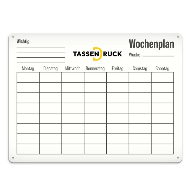 Wochenplaner bedrucken - im Querformat - 2 Gr&ouml;&szlig;en