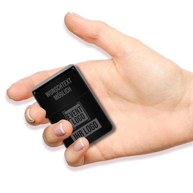 Benzin-Feuerzeug mit Logo und Wunschtext gravieren - 2 Farbt&ouml;ne #1