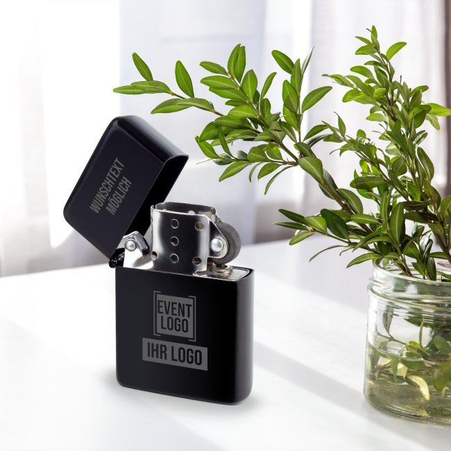 Benzin-Feuerzeug mit Logo und Wunschtext gravieren - 2 Farbt&ouml;ne #1