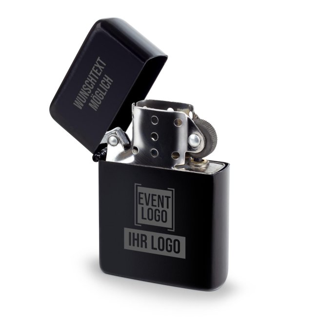 Benzin-Feuerzeug mit Logo und Wunschtext gravieren - 2 Farbt&ouml;ne #1
