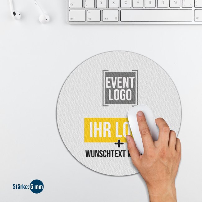 Mousepad rund &Oslash; 19 cm - 5 mm stark