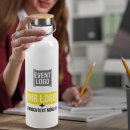 Trinkflasche aus Edelstahl mit Bambusdeckel - Wei&szlig;