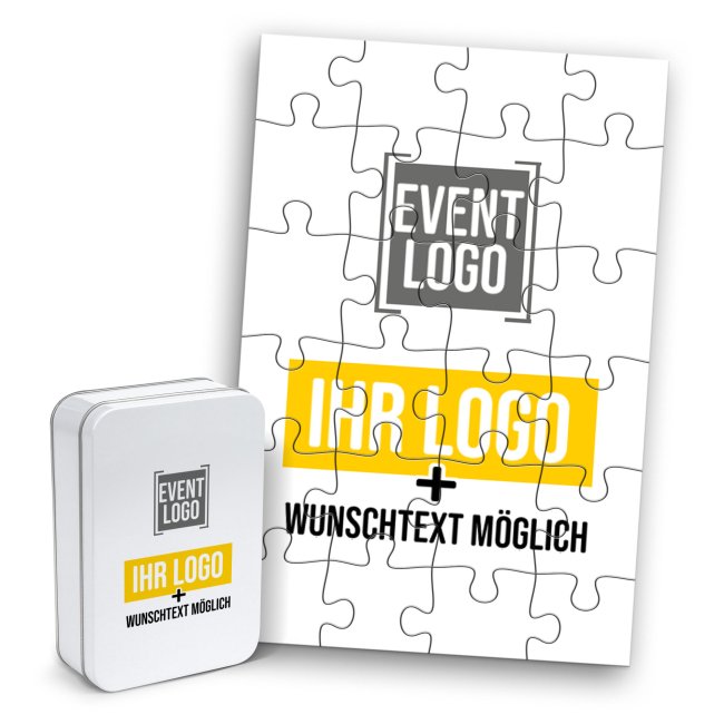 Puzzle bedrucken - 24 Teile - im Hochformat - inkl. bedruckter Metalldose