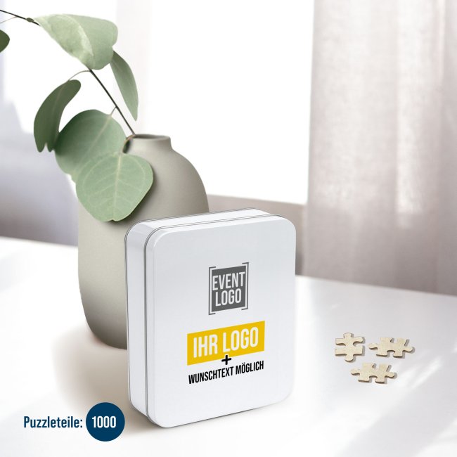 Puzzle bedrucken - 1000 Teile - im Hochformat - inkl. bedruckter Metalldose