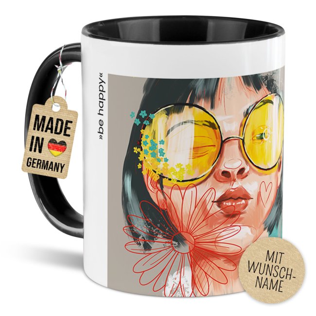 Weihnachtstasse - WeihnachtsWUNDER - be happy - mit Name