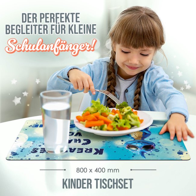 Tischset f&uuml;r Kinder - Kreatives Chaos von - mit Name - 2 Gr&ouml;&szlig;en
