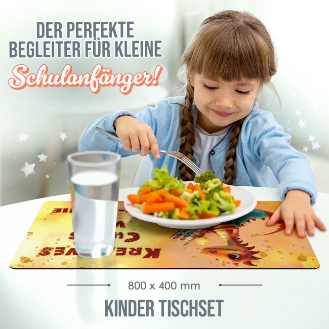 Tischset f&uuml;r Kinder - Kreatives Chaos von - mit Name - 2 Gr&ouml;&szlig;en