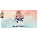 Tischset f&uuml;r Kinder - Hamster im Flugzeug - mit Name...