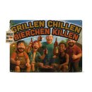 Outdoorschild Grillen - Grillen Chillen, Bierchen killen...