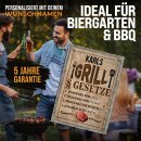 Outdoorschild Grillen - Grillgesetze - mit Name - in 2...