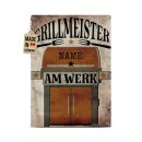 Outdoorschild Grillen - Grillmeister am Werk - mit Name -...