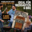 Outdoorschild Grillen - Grillmeister am Werk - mit Name -...