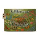 Outdoorschild - Willkommen im Paradies - mit Name - in 2...