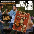Outdoorschild Grillen - Ein Mann ein Grill - mit Name -...