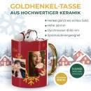 Weihnachtstasse mit Goldhenkel - Fotocollage mit 4 Fotos...