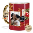 Weihnachtstasse mit Goldhenkel - Fotocollage mit 4 Fotos...